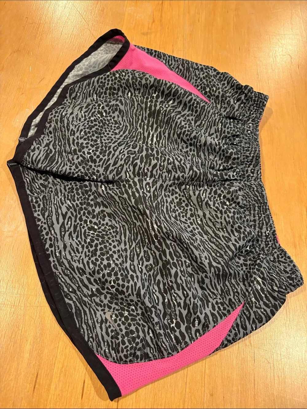 Nike Girls Black & Pink Animal Print Athletic Shorts